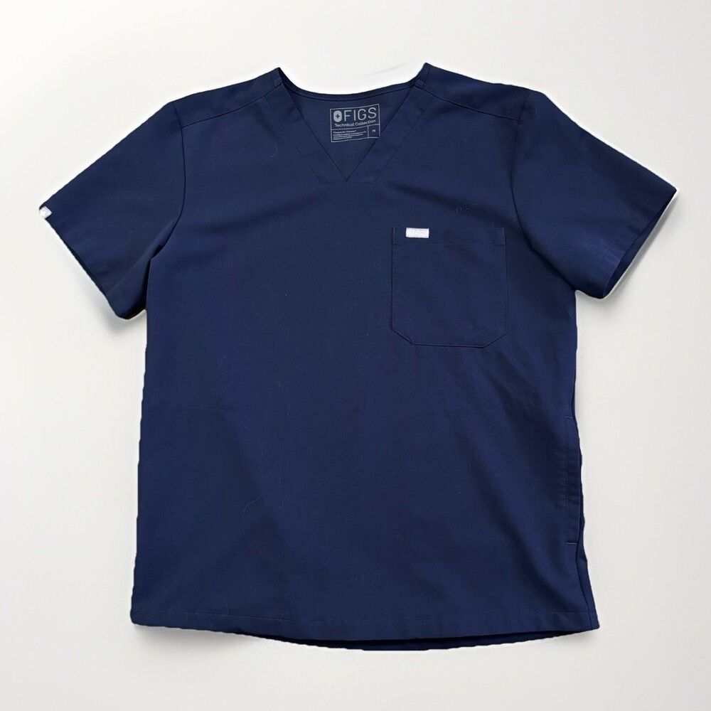 FIGS Technical Collection Scrub Top Women's Size Medium PO 1568 Blue